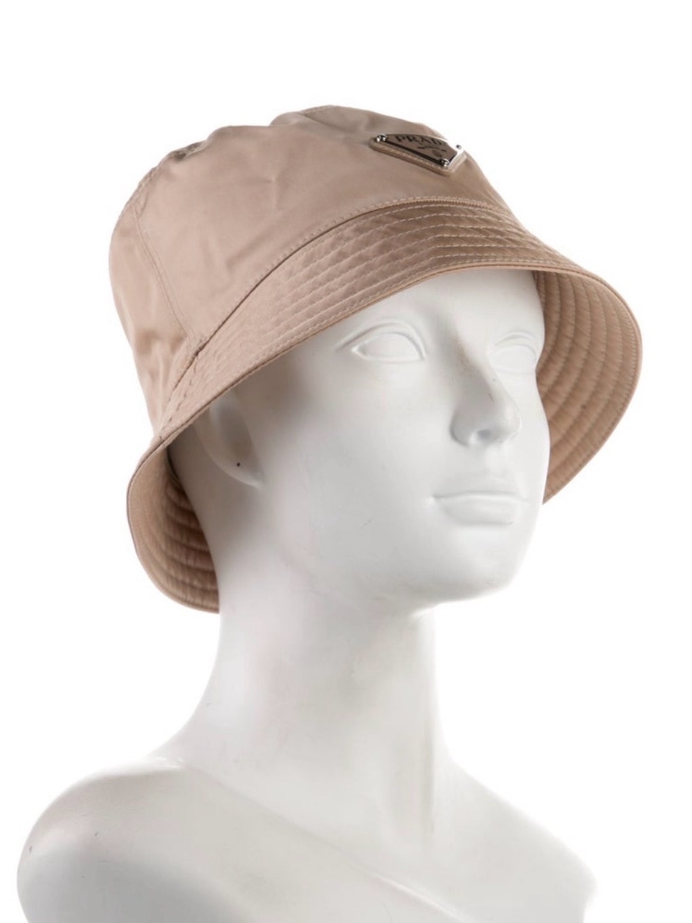 Prada Tan Bucket Hat with Triangle Logo Plaque - Picture 2 of 2